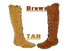 Women's Peace-Mocs Knee-Hi Western Boots, with lightweight crepe outsole, Front lace adjustable, Inside Zipper, and padded insole - Colors: black suede, chocolate suede, brown suede, and tan suede - Sizes: women's 6-11 (full sizes only)