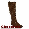 Women's Peace-Mocs Knee-Hi Western Boots, with lightweight crepe outsole, Front lace adjustable, Inside Zipper, and padded insole - Colors: black suede, chocolate suede, brown suede, and tan suede - Sizes: women's 6-11 (full sizes only), 