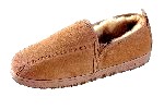 Men's Sheepskin Moccasin-Slippers with Twin-Sided ElasticSlit - sierra indoor/outdoor sole, golden tan sheepskin; sizes: 7-13 & 14X (full sizes only)